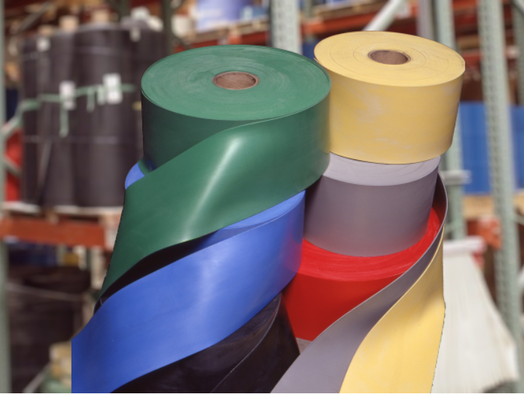 Rubber Rolls This image is of rubber rolls in our warehouse